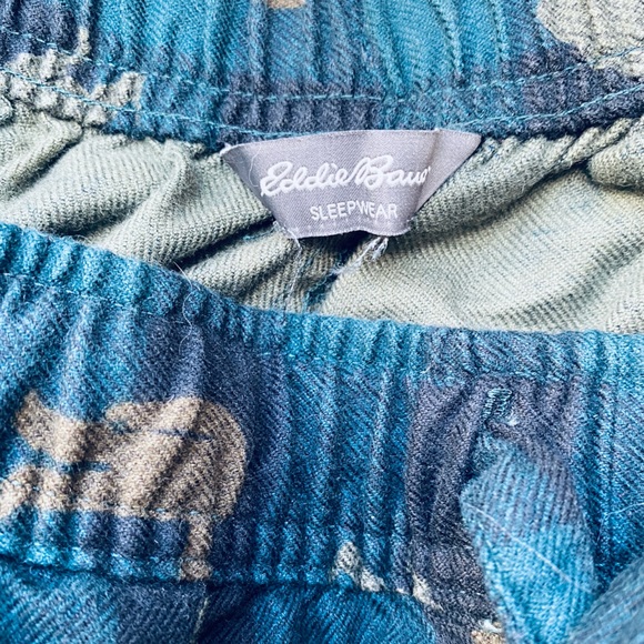 Eddie Bauer Pajama Pants Mens S Blue Plaid Sasquatch Big Foot Flannel - Picture 2 of 12